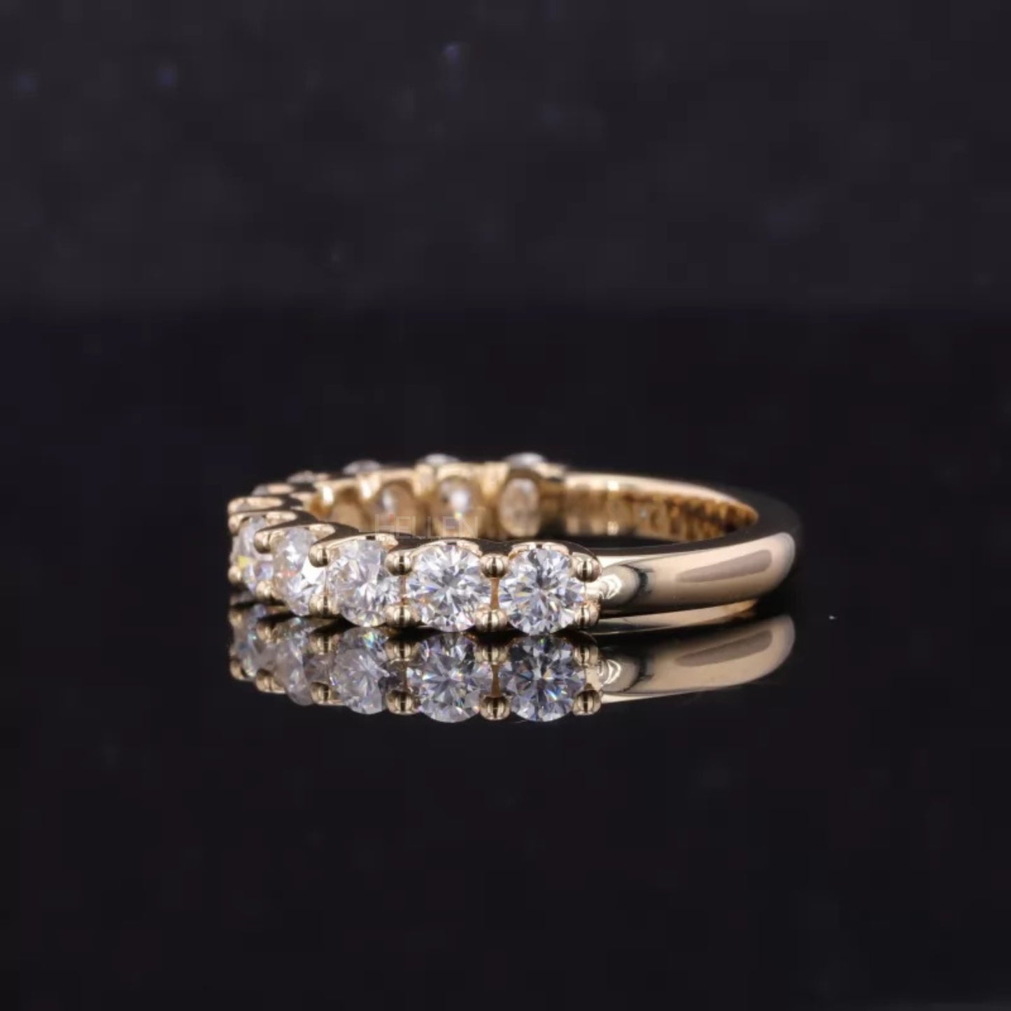 Half Eternity Moissanite Band With Round Shape