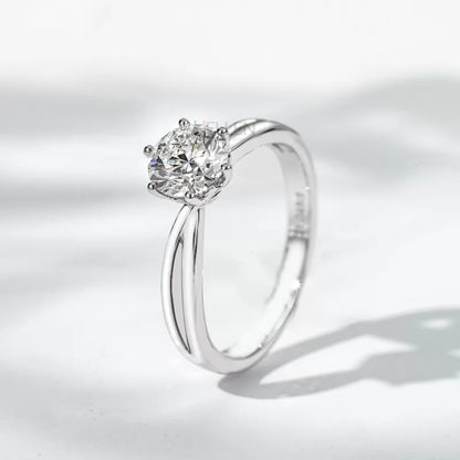 Solitaire Round Split Shank Iconic 6 Prong Engagement Ring