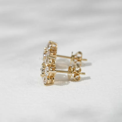 Floral Cluster 925 Silver Moissanite Studs