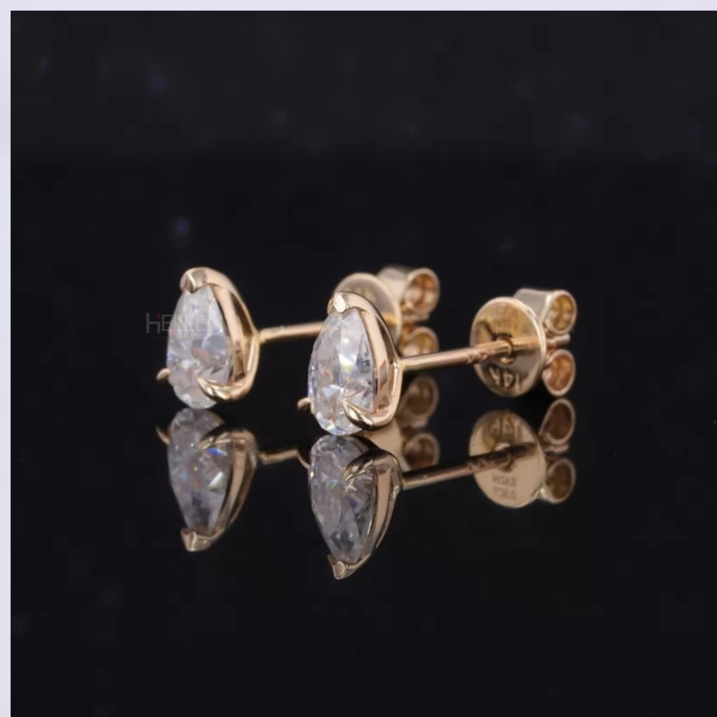 Pear Cut Solitaire Moissanite Studs-Sterling 925 Luxury