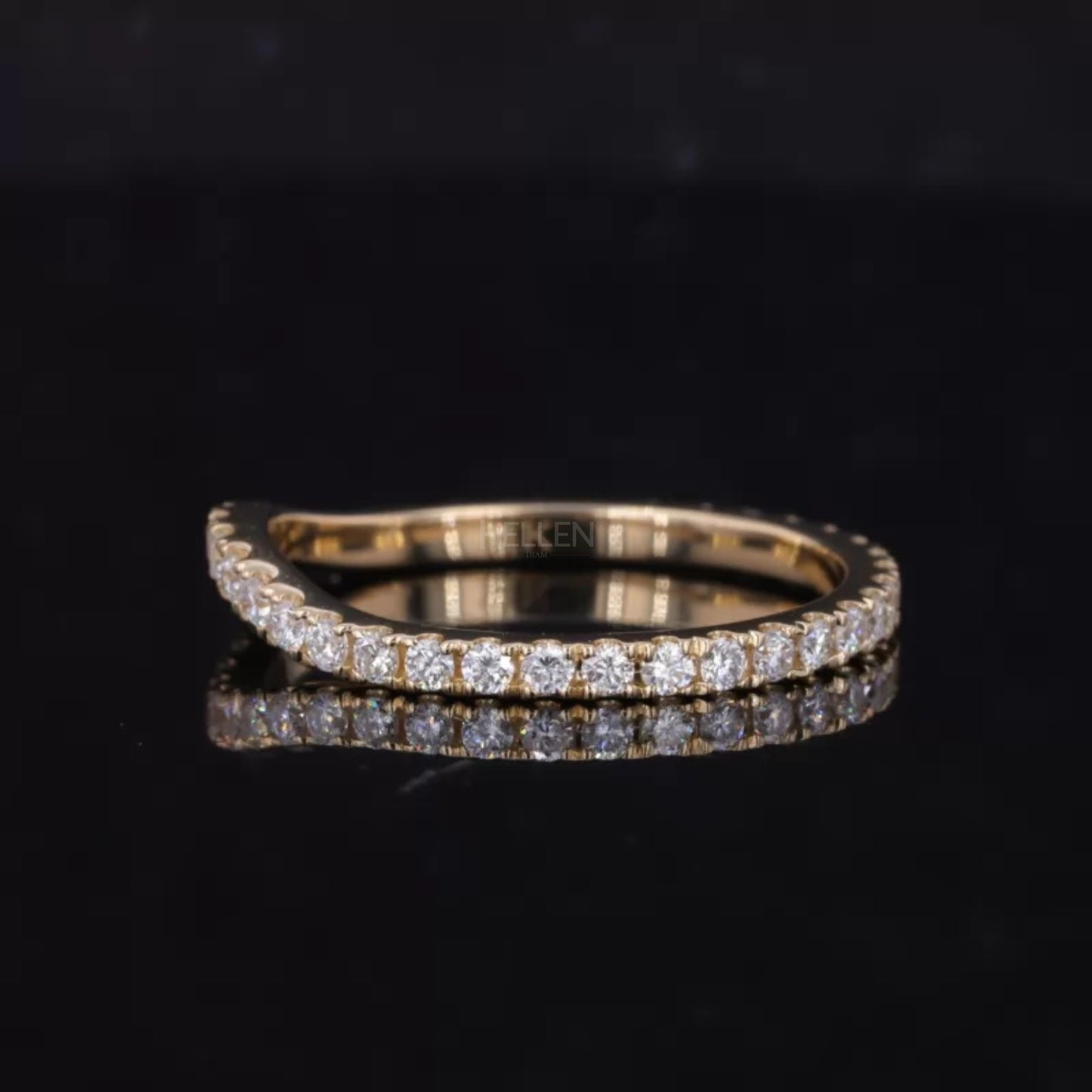 Round Cut Curved Moissanite Full Eternity Band suitable for staking