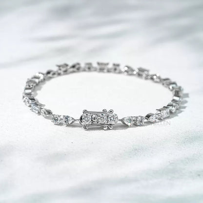 Exclusive Mixed Fancy Shaped Moissanite Tennis Bracelet