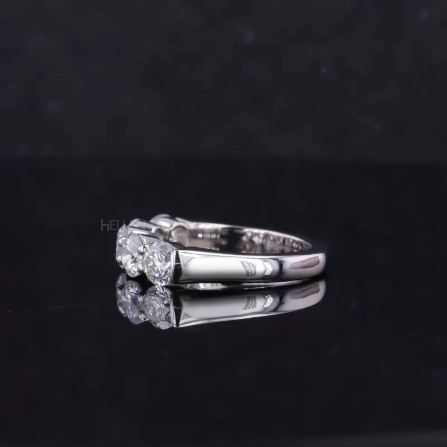Brilliant Round Cut Five Stone Moissanite Wedding Band