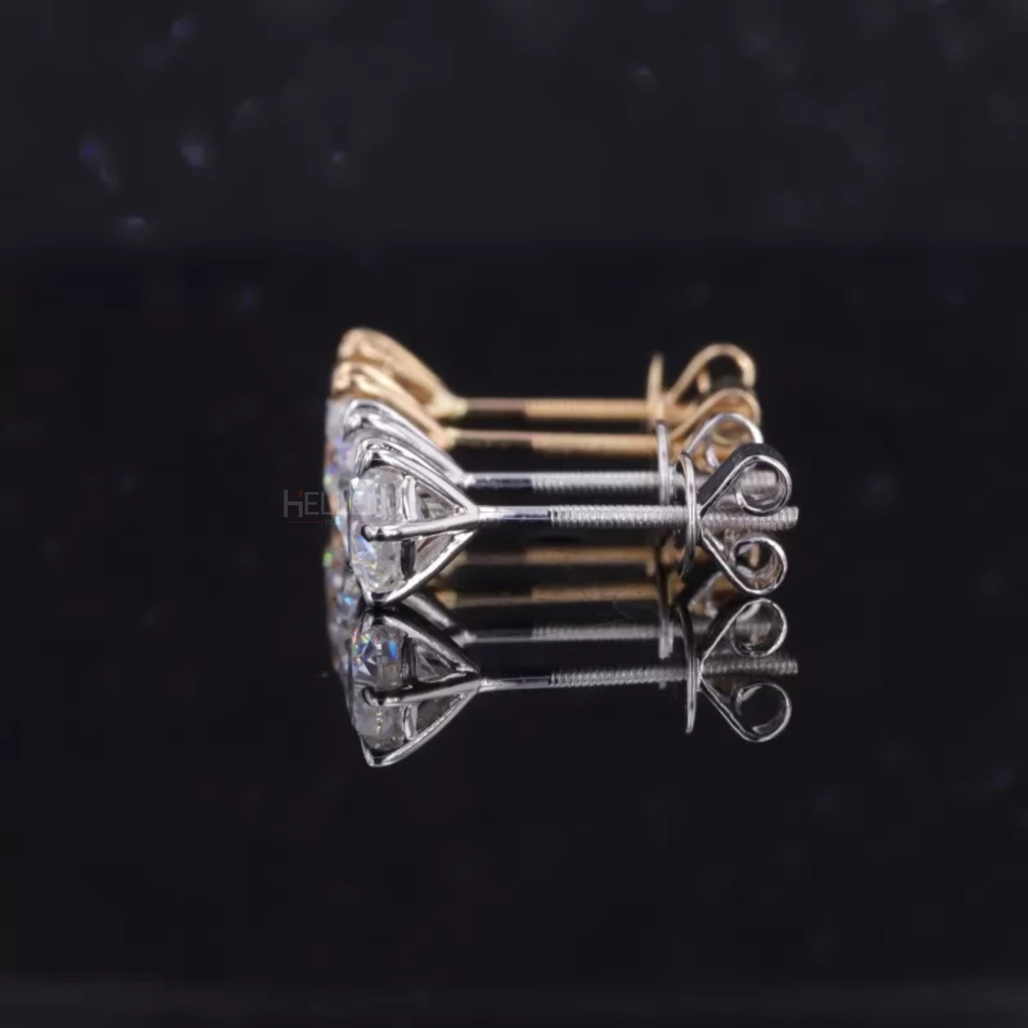 Round Cut VVS Moissanite Stud With 6 Claw Prongs