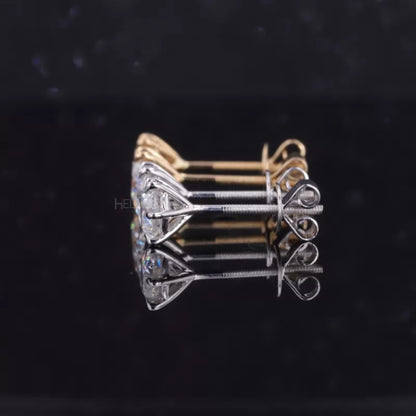 Round Cut VVS Moissanite Stud With 6 Claw Prongs