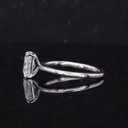 Radiant Cut  Moissanite Tiger Prongs Solitaire Proposal Ring
