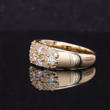 Mosaic Setting Round cut Moissanite Vintage Ring