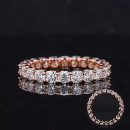 Cushion Cut VVS Moissanite Full Eternity Wedding Band