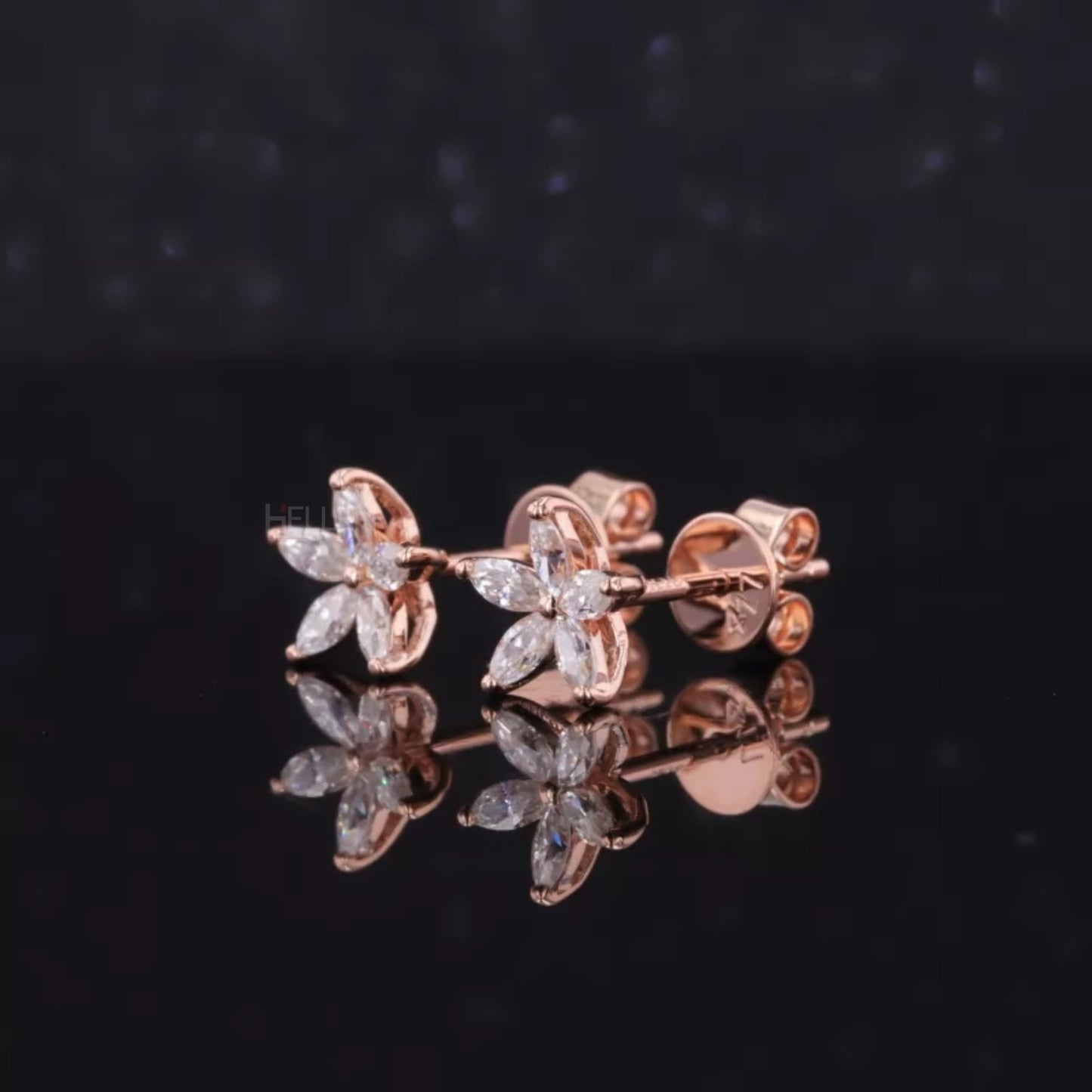 Leaf Look Marquis Cut VVS Moissanite Studs  For Everyday