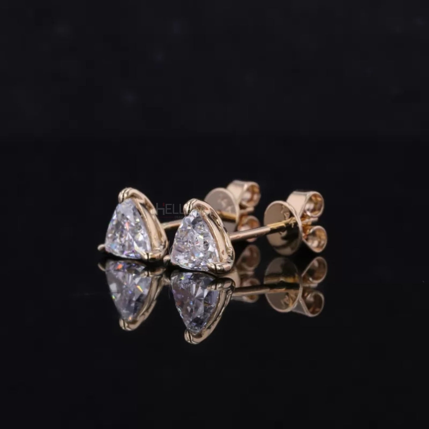 Trillion Cut Solitaire Moissanite Studs-Sterling 925 Luxury