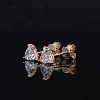 Trillion Cut Solitaire Moissanite Studs-Sterling 925 Luxury