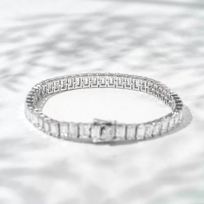 Emerald Cut Moissanite Essential Tennis Bracelet - 925 Sterling