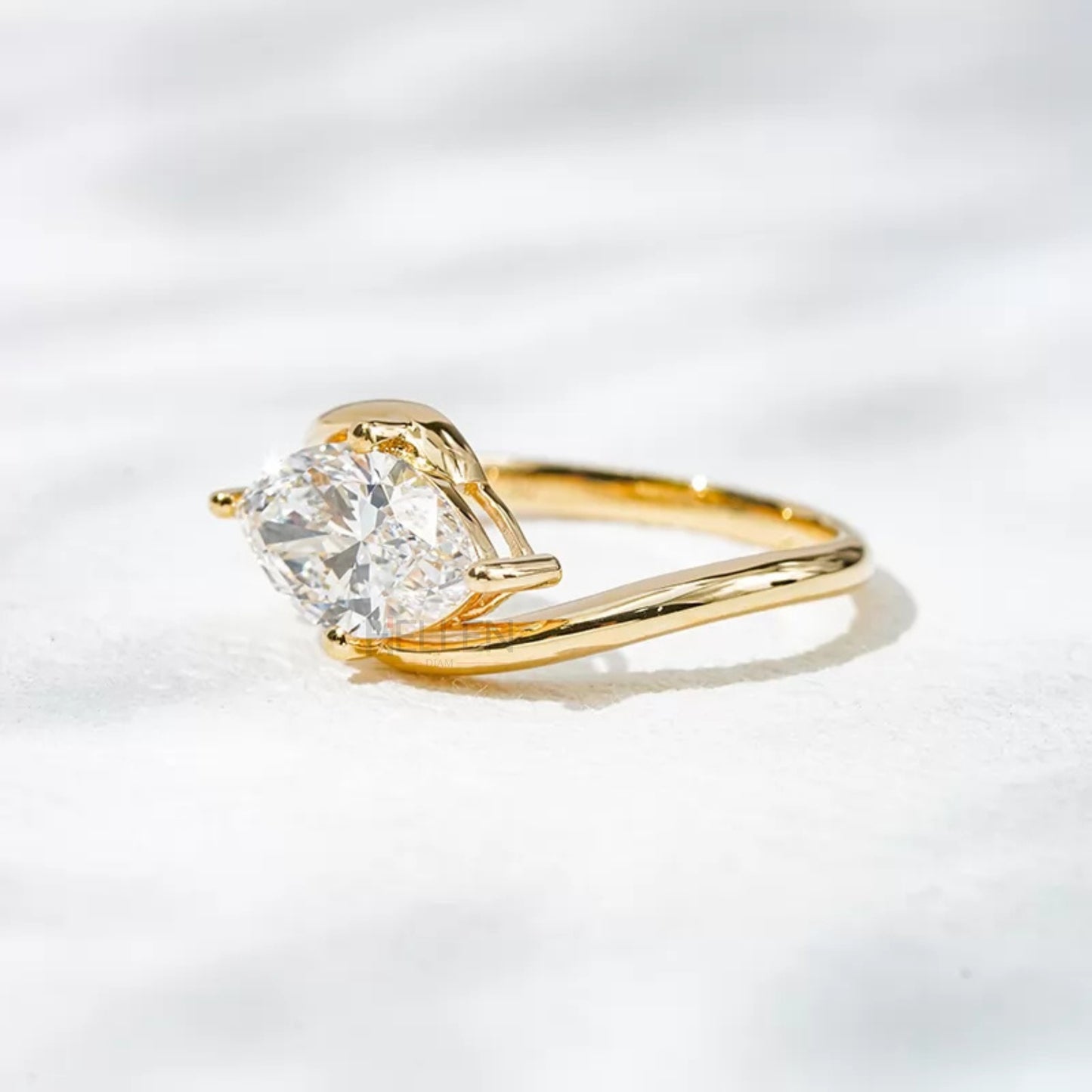 Vintage Marquise Cut Moissanite Solitaire Engagement Ring