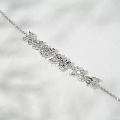 Pear And Marquis Cut Moissanite Butterfly Loose Chain Bracelet
