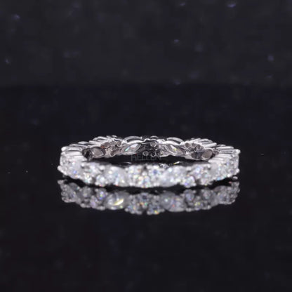 Marquise & Round Moissanite Eternity Wedding Band – 925 Silver