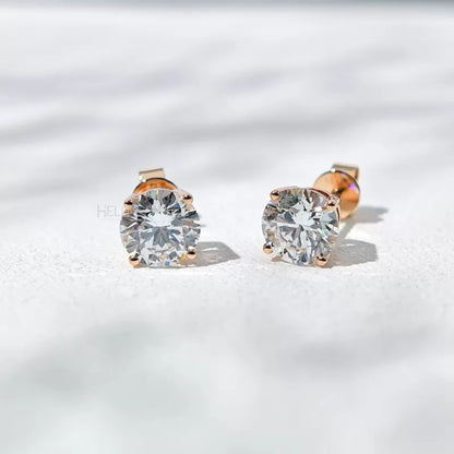 Brilliant Round Cut Solitaire Moissanite Studs-Sterling 925