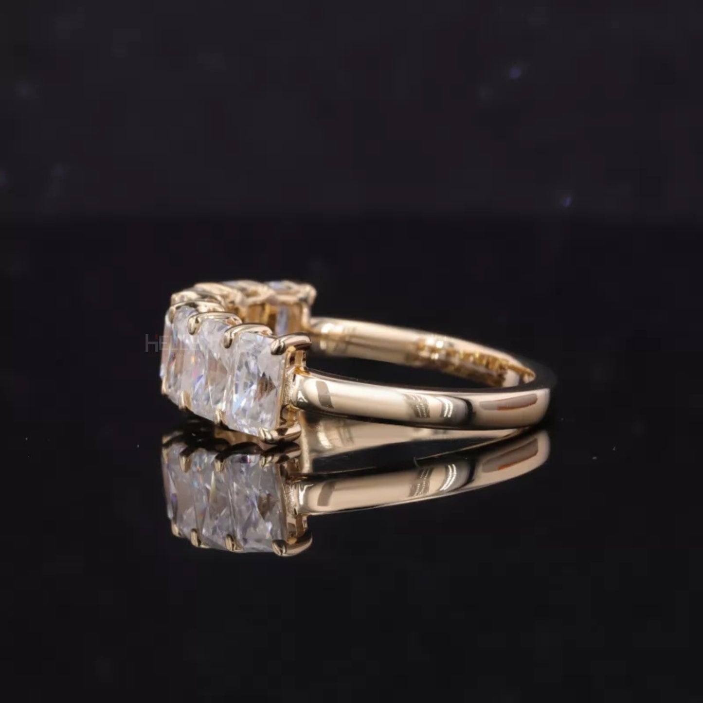 Radiant Cut Colorless Moissanite Sterling 925 Anniversary Band