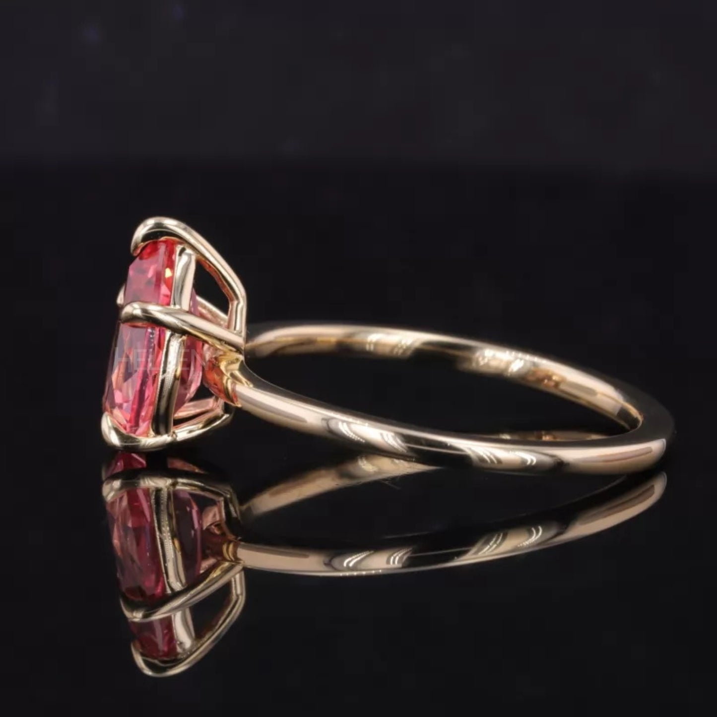 Pear Cut Gemstone Solitaire Engagement Ring- Sterling 925 Silver