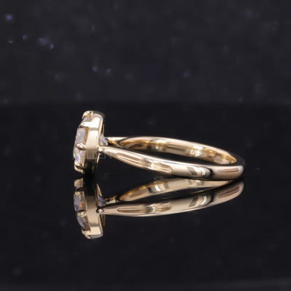 Old European Cut Moissanite Tiger Prong Solitaire Proposal Ring