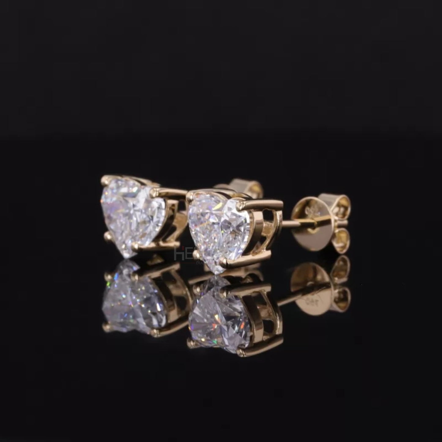 Sterling Silver Heart shaped Solitaire Moissanite Studs