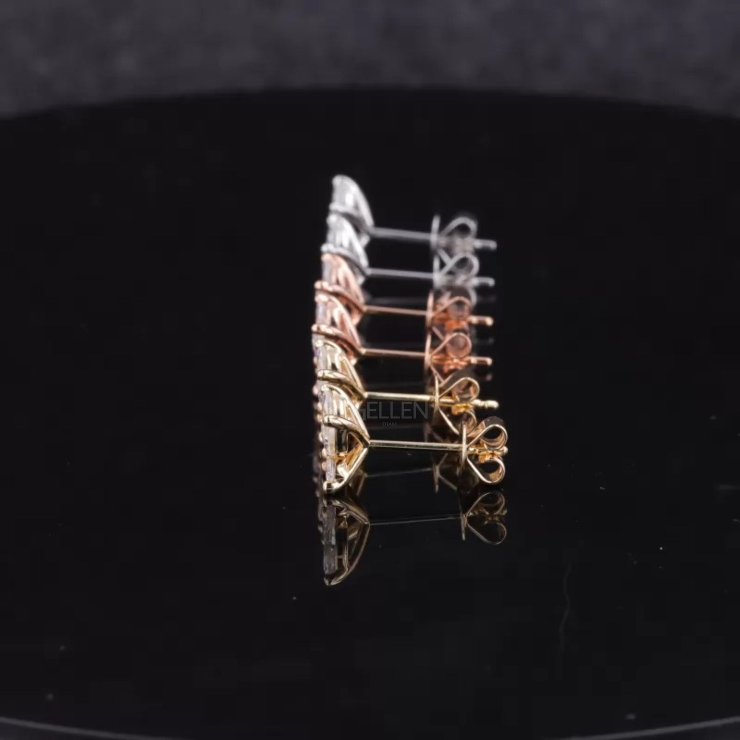 Butterfly Marquis & Round Cut Moissanite Studs For Her 925 Silver