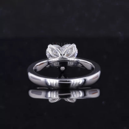 Heart Cut Solitaire Moissanite Engagement Ring in Sterling 925 Silver