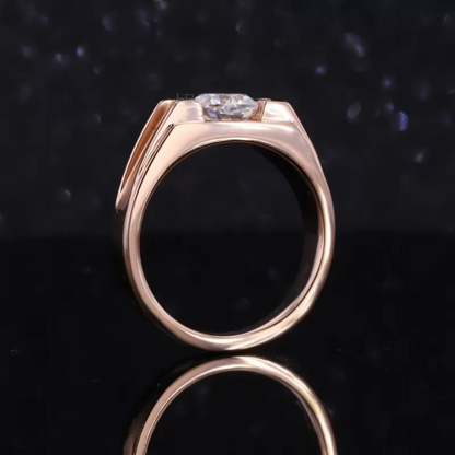 Cushion Cut Moissanite Men's Engagement Ring with Matt Finishing
