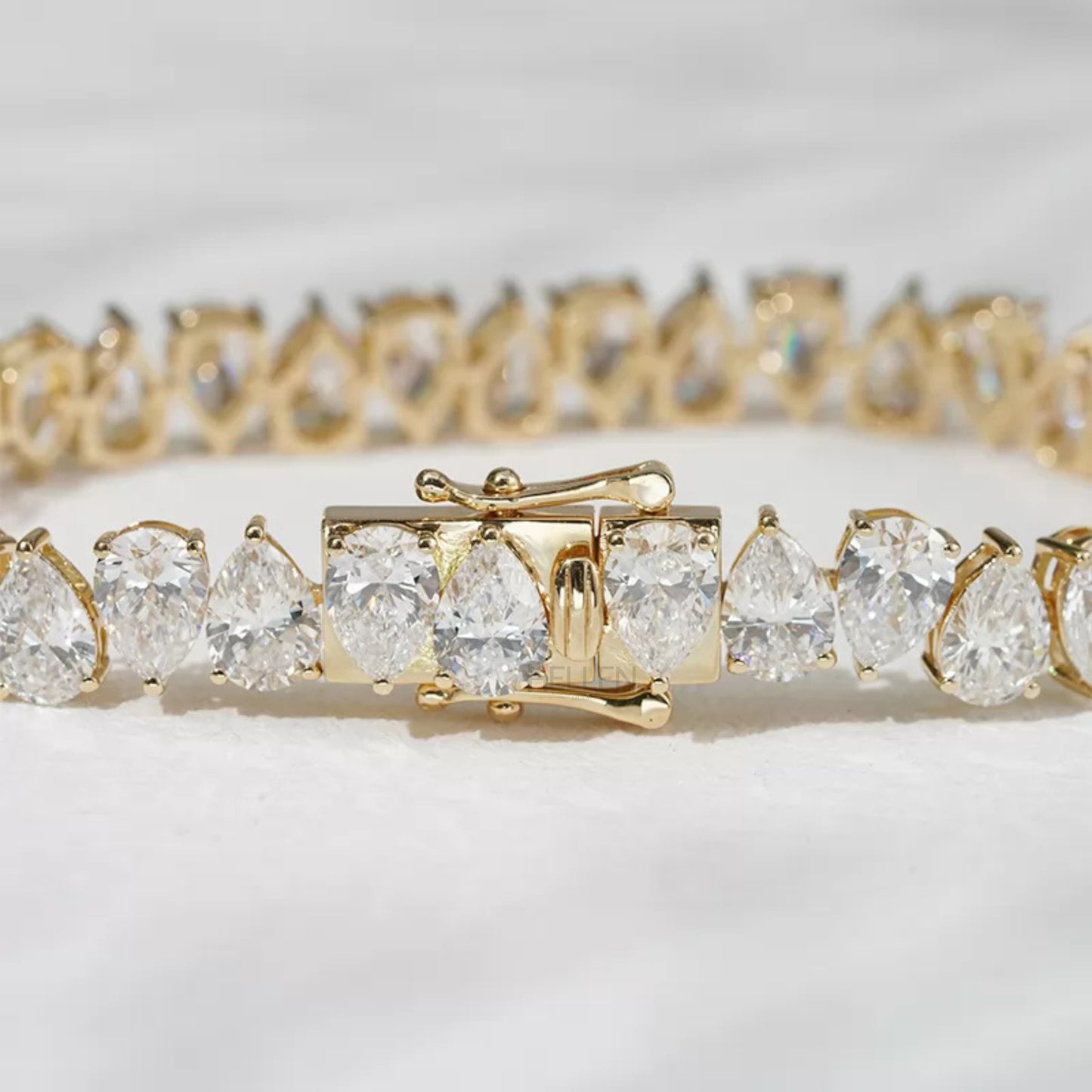 Pear Cut Moissanite 3 Prong Must Have Tennis Bracelet