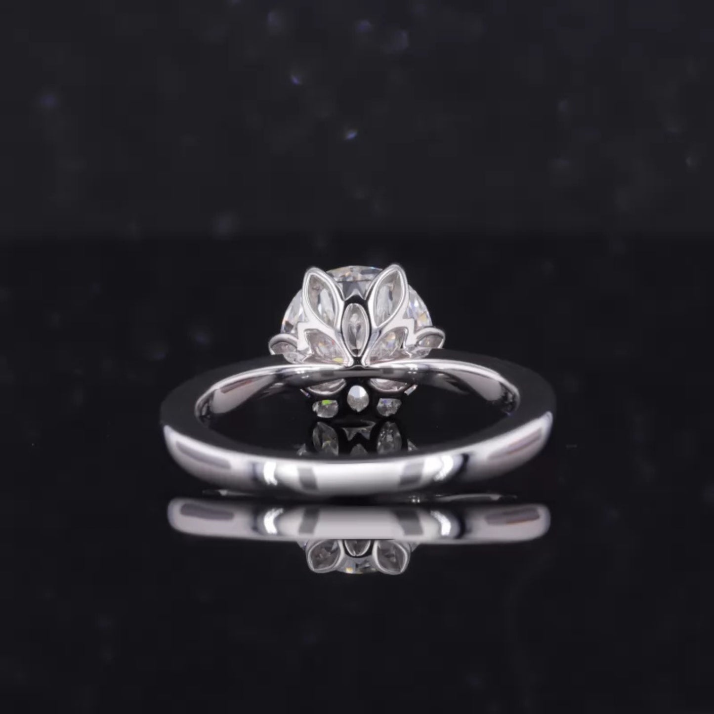 Round Cut Solitaire Moissanite Sterling 925 Engagement Ring