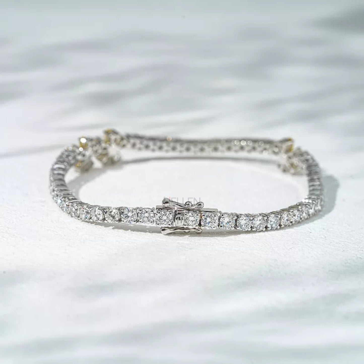 Round Moissanite & Yellow Sapphire Pear Floral Loose Bracelet