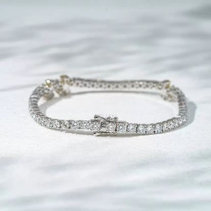 Round Moissanite & Yellow Sapphire Pear Floral Loose Bracelet