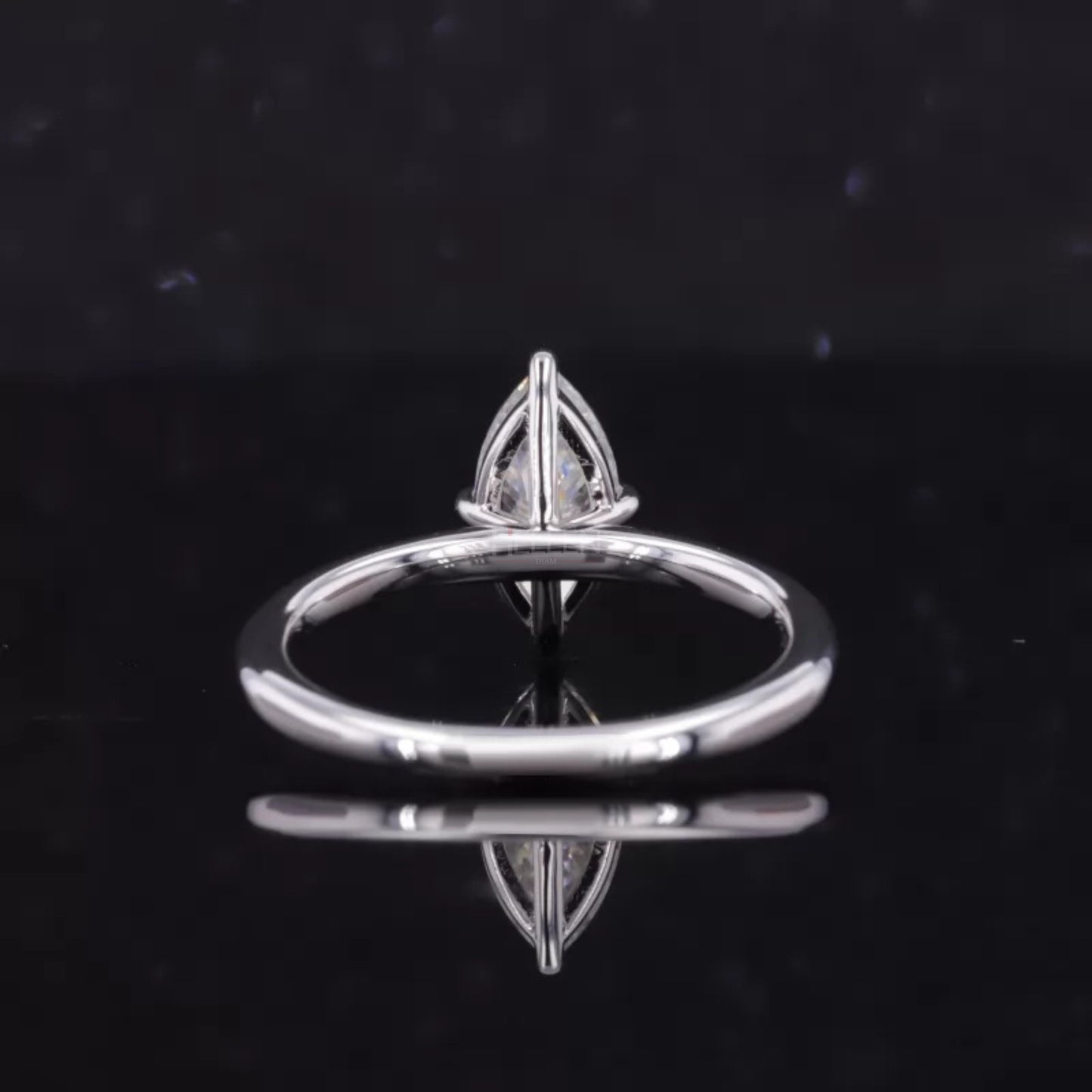 Marquise Cut Moissanite Solitaire Ring with Claw Prong in 925 Silver
