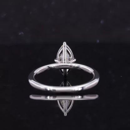 Marquise Cut Moissanite Solitaire Ring with Claw Prong in 925 Silver