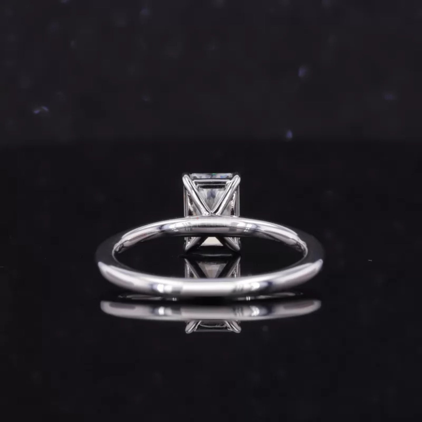 Radiant Cut  Moissanite Tiger Prongs Solitaire Proposal Ring