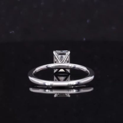Radiant Cut  Moissanite Tiger Prongs Solitaire Proposal Ring
