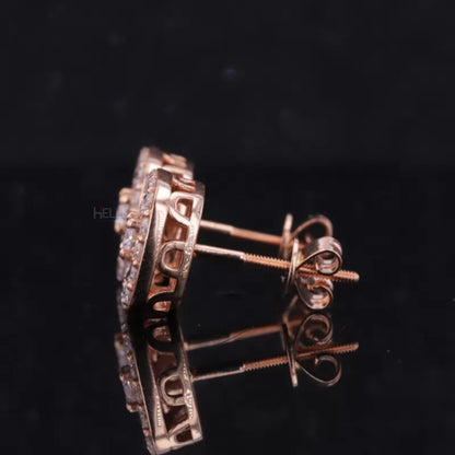 Round Cut VVS Moissanite Halo Studs for Everyday 925 Silver
