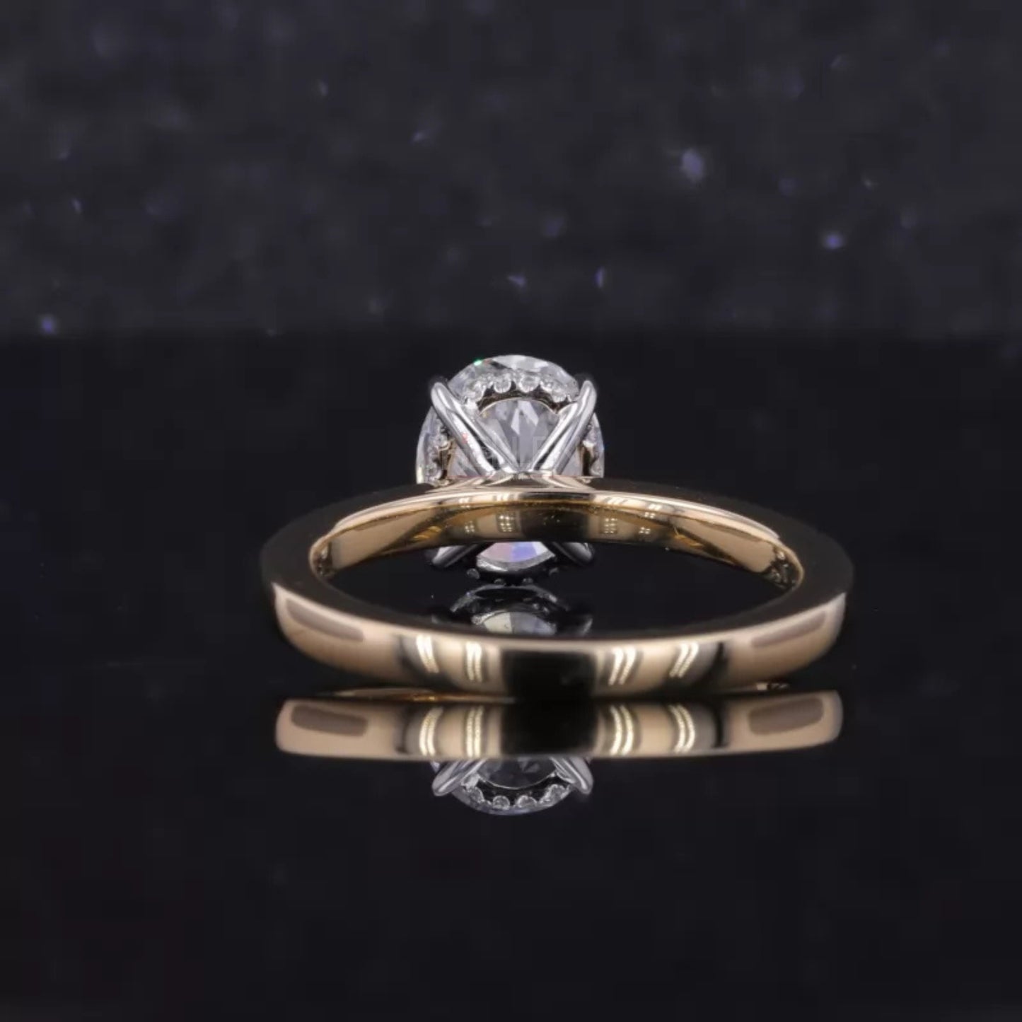 Oval Solitaire Moissanite Engagement Ring in Sterling 925 Silver