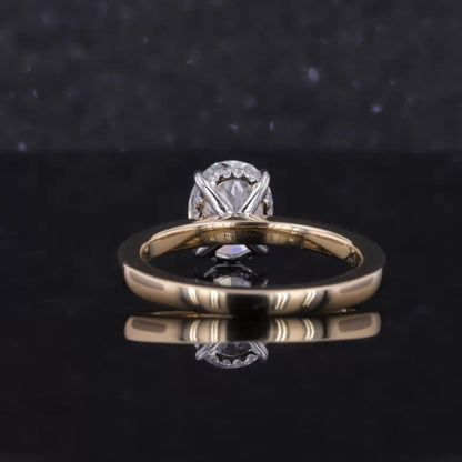 Oval Solitaire Moissanite Engagement Ring in Sterling 925 Silver