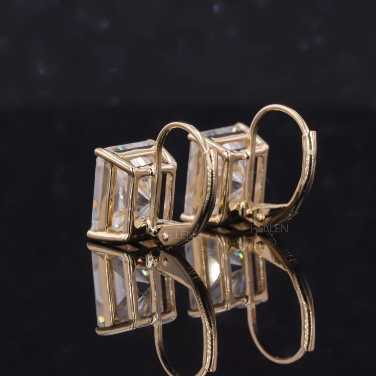Luxury Moissanite Hoop Earrings - Radiant Cut Sparkle
