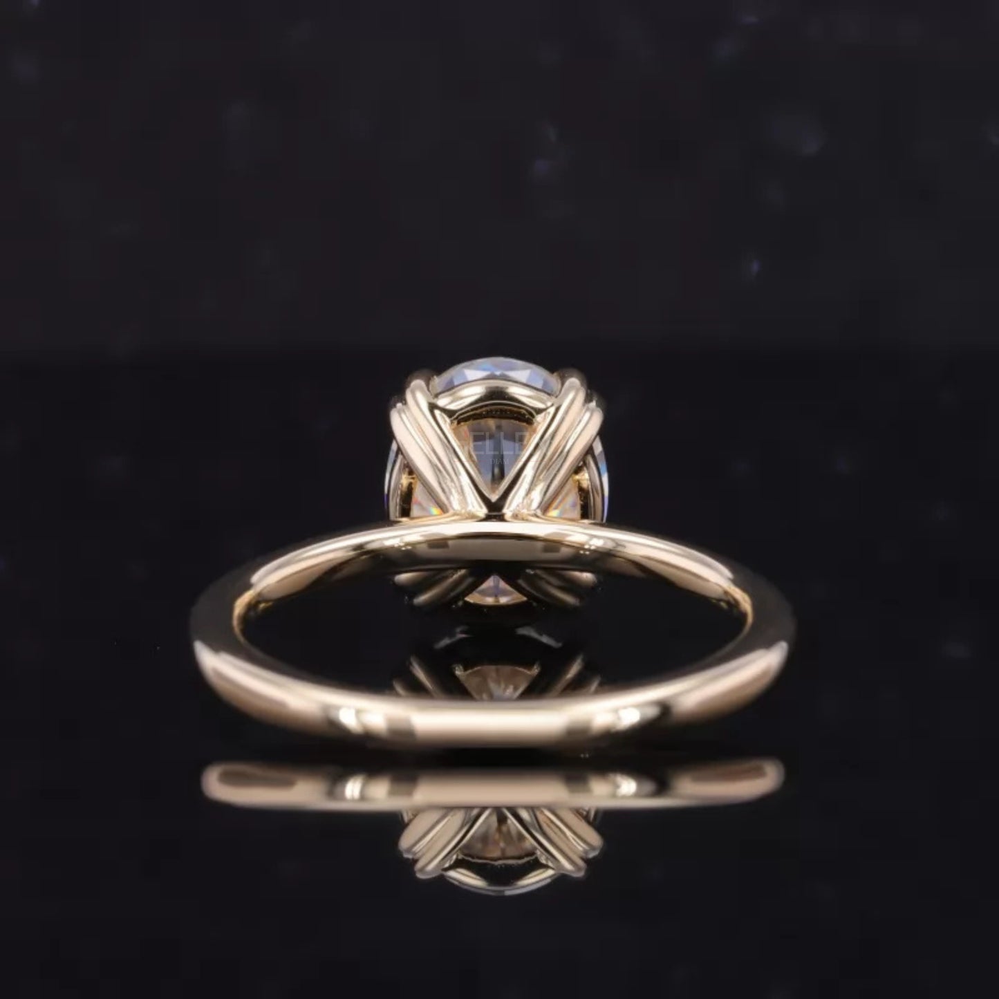 Oval Cut Moissanite Double Prong Solitaire Engagement Ring