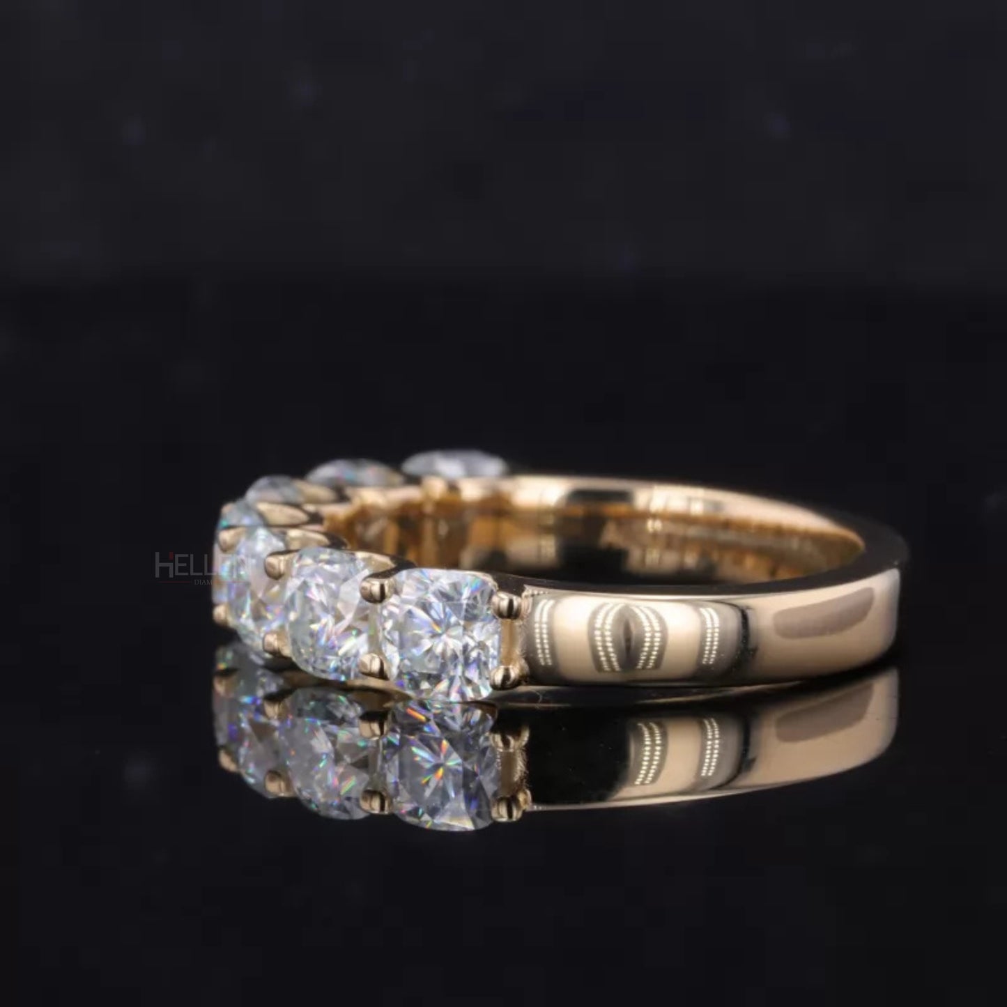 7 stone Anniversary Band with Round Moissanite