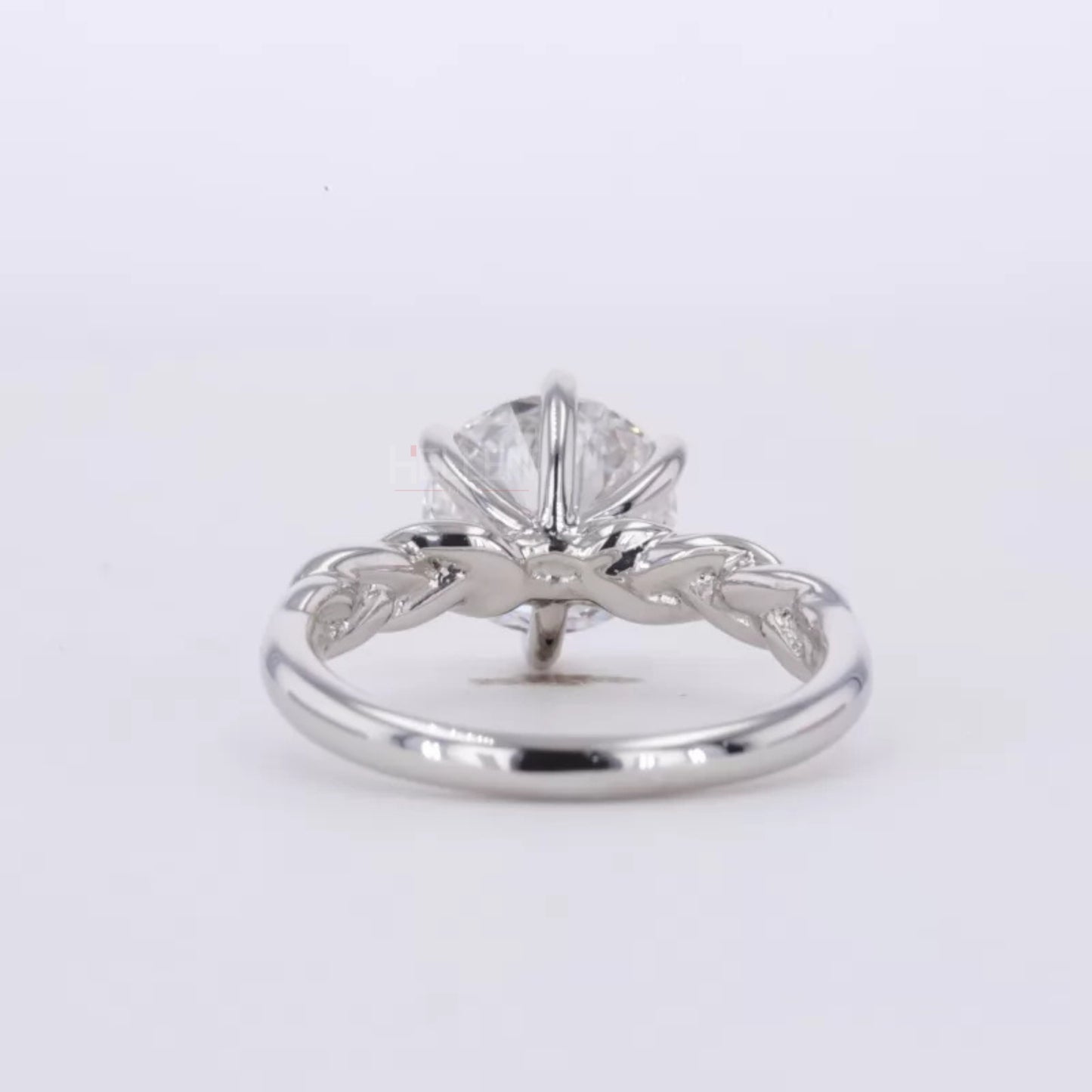 Twisted Shank Round Cut Moissanite Solitaire Engagement Ring