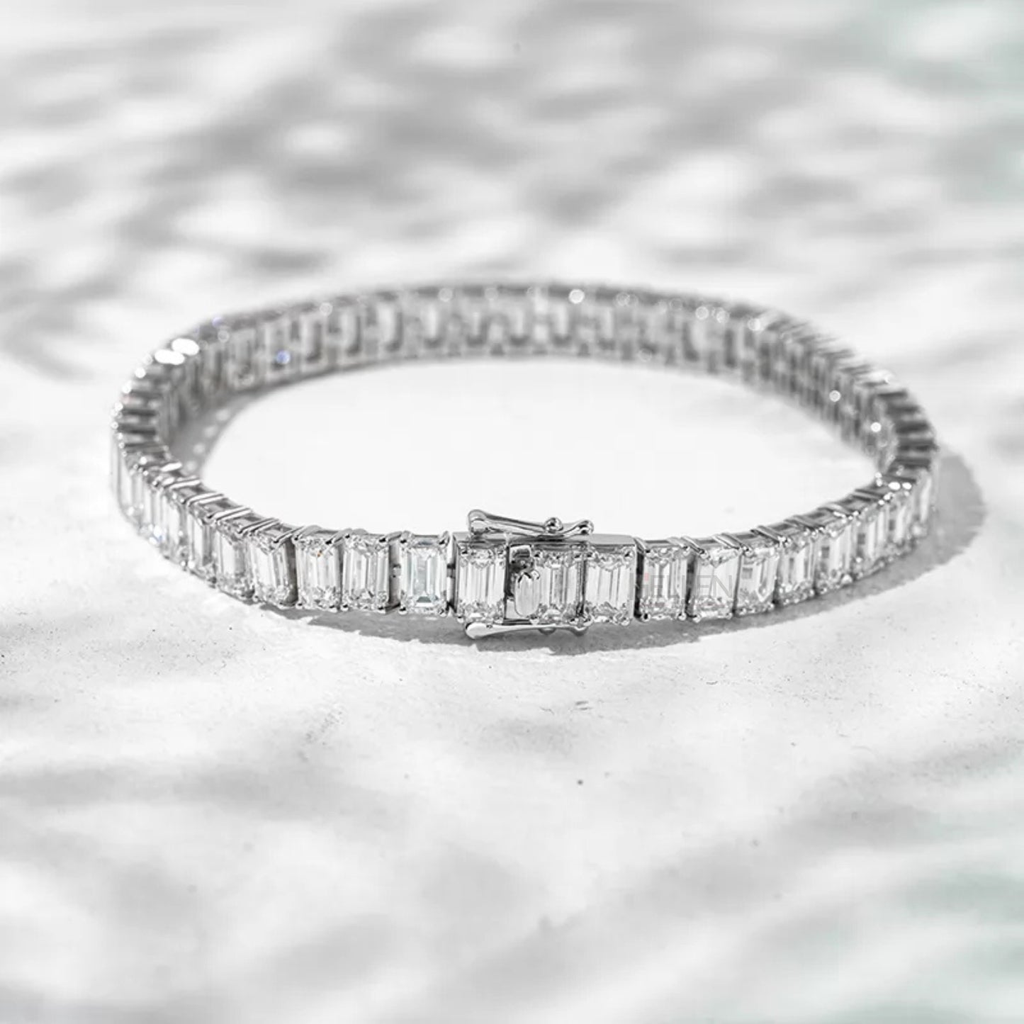 Emerald Cut Moissanite Essential Tennis Bracelet - 925 Sterling
