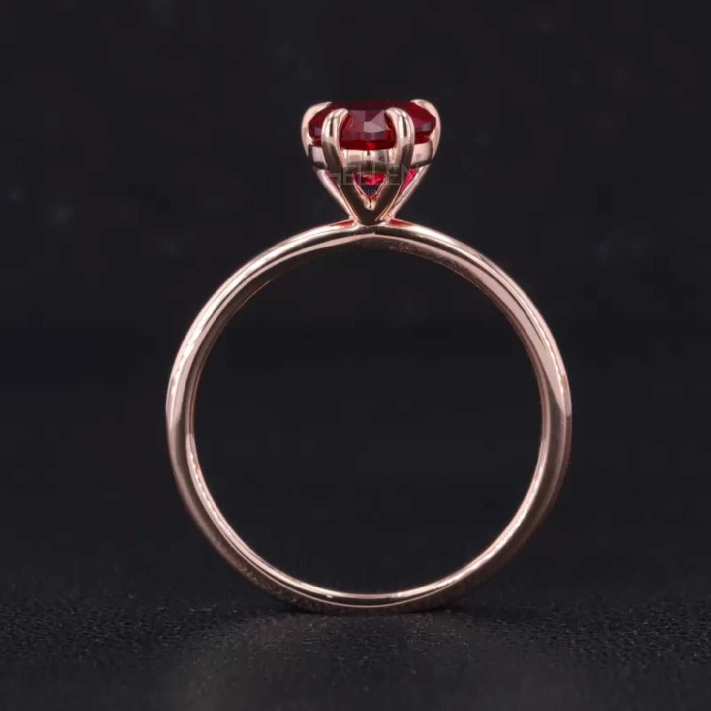 Red Heart Cut Garnet Solitaire Engagement Ring – Romantic Style