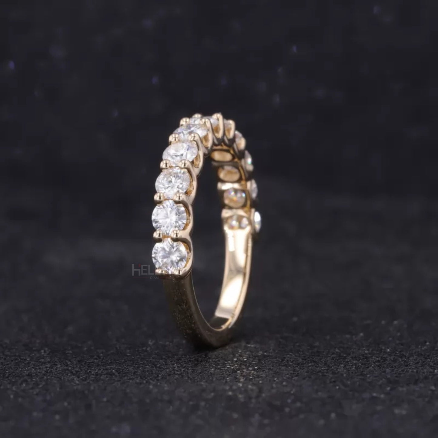 Half Eternity Moissanite Band With Round Shape