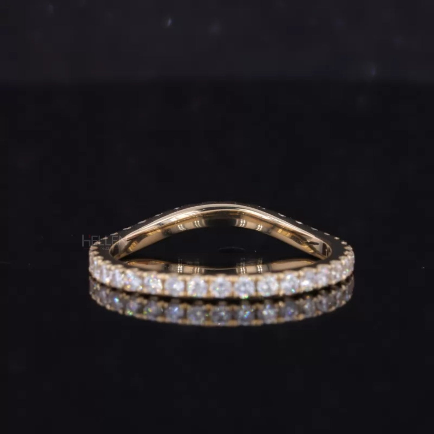 Round Cut Curved Moissanite Full Eternity Band suitable for staking