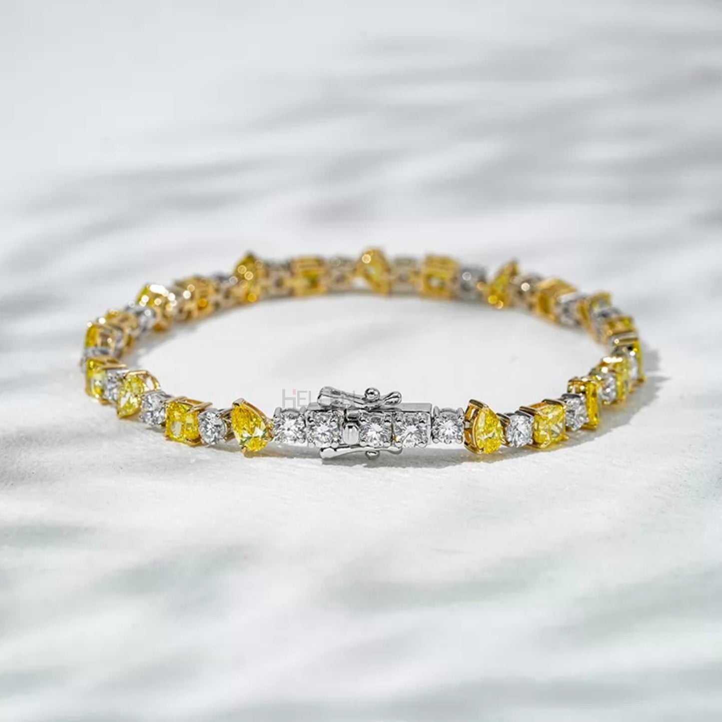 Exclusive Mixed Fancy Gemstone & Moissanite Tennis Bracelet