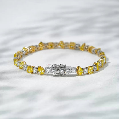 Exclusive Mixed Fancy Gemstone & Moissanite Tennis Bracelet
