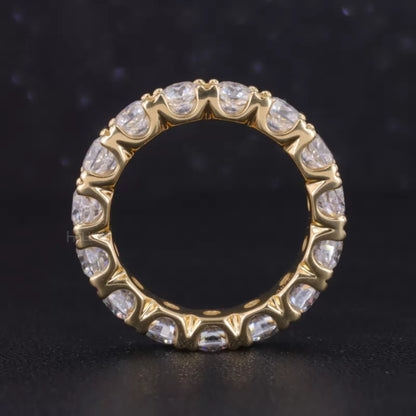Cushion Cut VVS Moissanite Full Eternity Wedding Band