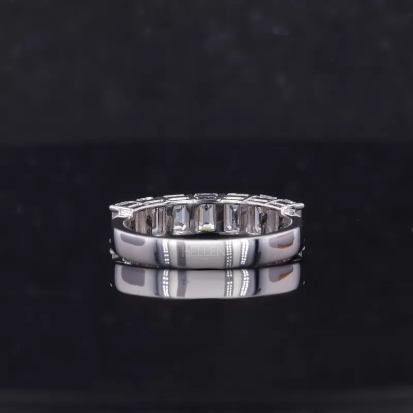 Emerald Cut  Moissanite Sterling 925 Anniversary Band